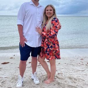 Alexia Admor floral wrap dress with bubble sleeves